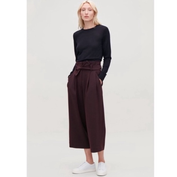 COS Purple High-Waisted Wide Leg Paperbag Trousers size 6 - Picture 4 of 14